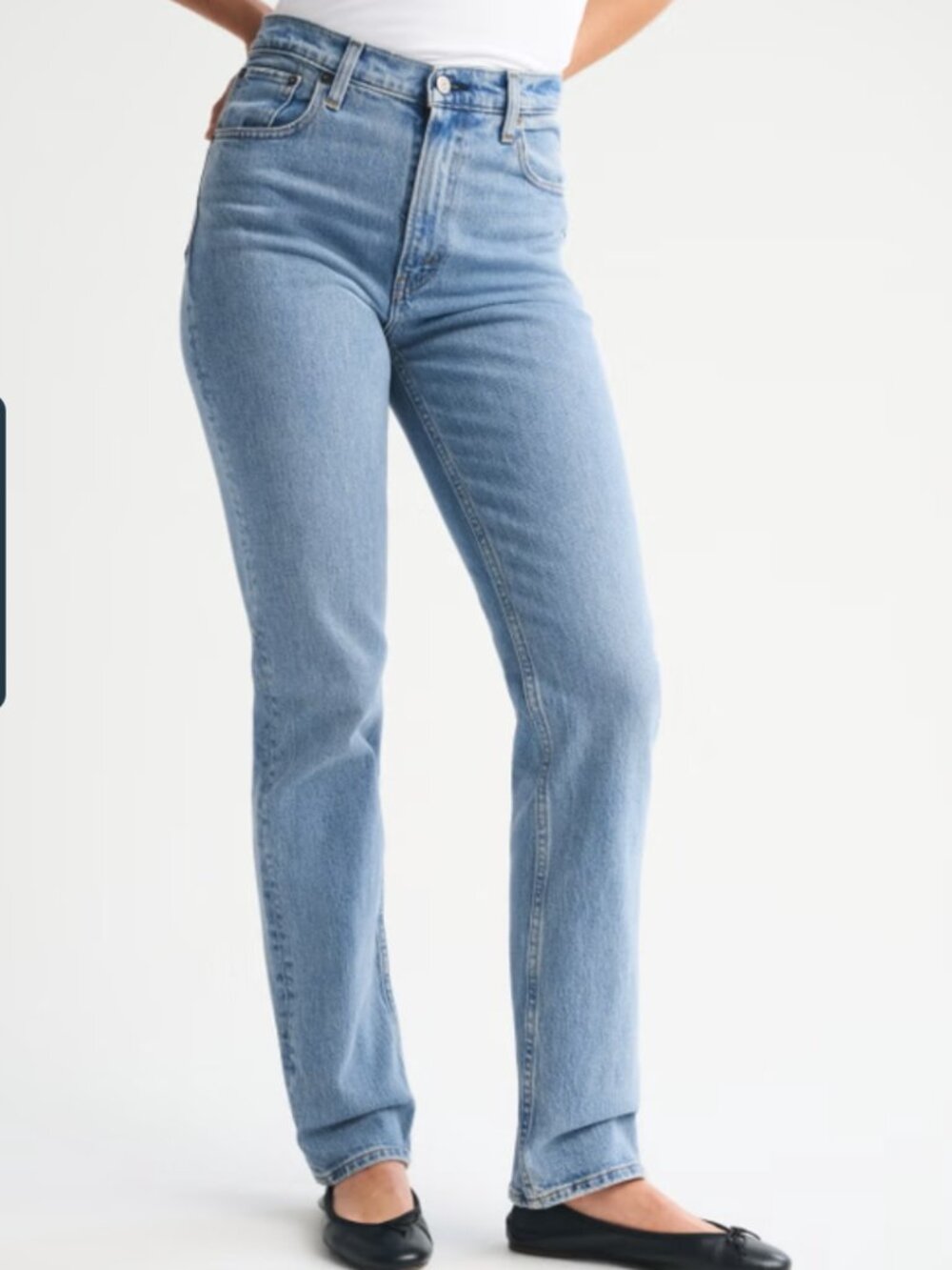 Abercrombie & Fitch The 90's Straight Ultra High Rise Medium Blue Size 26 Short